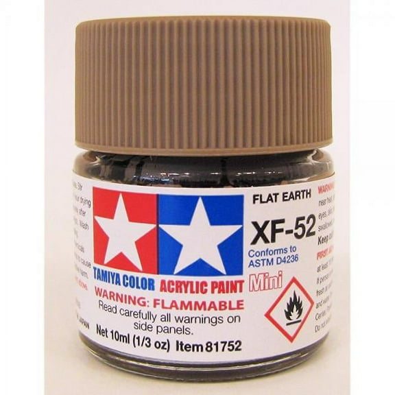 TAMXF52 81752 Acrylic Mini XF52 Flat Earth 1/3 oz by Tamiya Paints