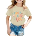 thumbnail image 2 of Trendfront Girls 4th Birthday Gift T Shirt Four Years Retro Letters Crewneck Short Sleeve Tee Toddler Bday Party Outing Top, 2 of 4