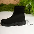 thumbnail image 4 of Black Women'S Knit Boots With A Stretchy Elasticized Upper Chunky Low Heel For A Snug And Stylish Fit, 4 of 9