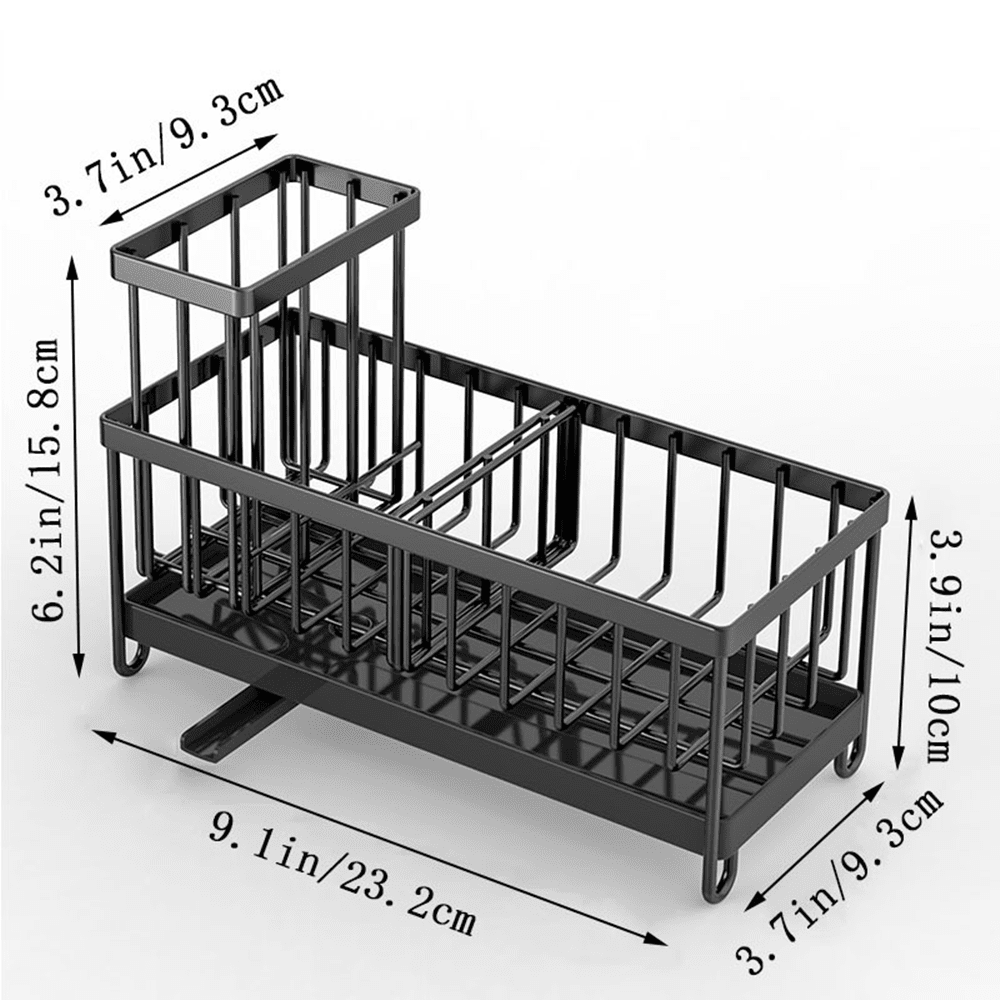 Kitchen Sink Rack Sponge Holder Soap Dish Drain Storage Organizer Brush Holder