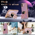 thumbnail image 3 of for iPhone 11 Case Astronaut Cute Girls Women Girly Unique Purple Lavender Phone Cases with Hidden Stand Kickstand 6D Design with Camera Lens Protector Cover for iPhone 11 6.1'', 3 of 11