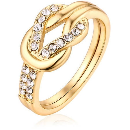 - Swarovski Elements 18kt Gold-Tone Ring
