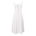 thumbnail image 4 of Vestido ajustado con cintura entallada y cordón ajustable para mujer - Vestido de fiesta sin mangas con cuello cuadrado y tirantes, con cremallera en la espalda (XS-XXL), 4 of 5