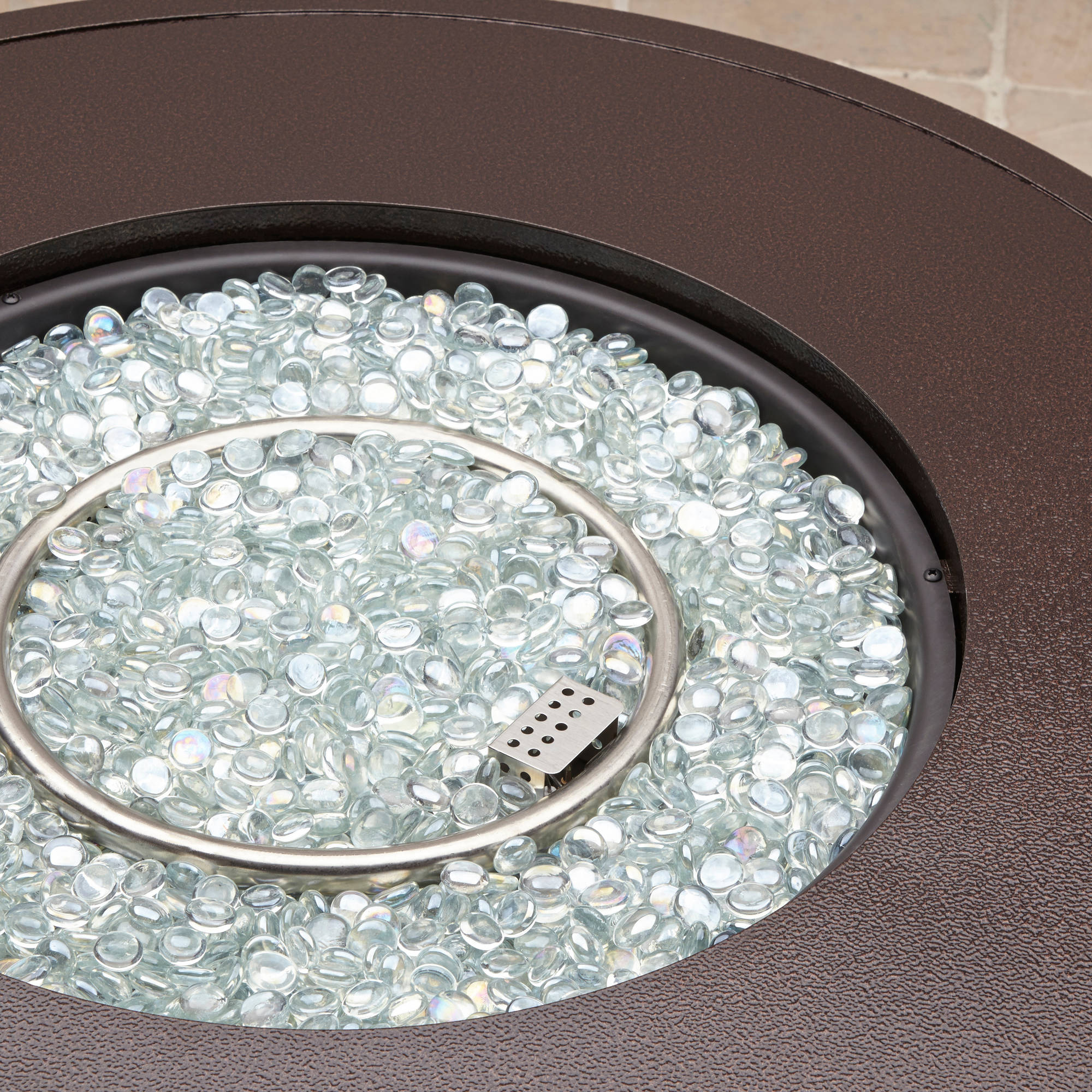 Better Homes & Gardens Colebrooke 37" Round 50,000 BTU Propane Gas Fire Pit Table with Glass Beads, Metal Lid and Protective Cover - image 3 of 14