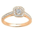 thumbnail image 2 of Dazzlingrock Collection 0.50 Carat (ctw) 14K Princess & Round Diamond Ladies Engagement Ring 1/2 CT, Rose Gold, Size 6, 2 of 5