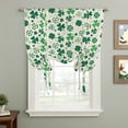 thumbnail image 2 of St Patricks Day Balloon Curtains for Windows, Bedroom Curtains 54 Inch Length, Farmhouse Vintage Green Shamrock Tie Up Curtains Panels Thermal Insulated Bathroom Curtains Window 42"x54", 2 of 8