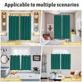 thumbnail image 6 of Dark Green Kitchen Curtains 63 Inch Length, Modern Pure Dark Green Grommet Top Bedroom Living Room Curtains, Light Filtering Cafe Curtain Drapes 2 Panels Set 104''x63'', 6 of 9