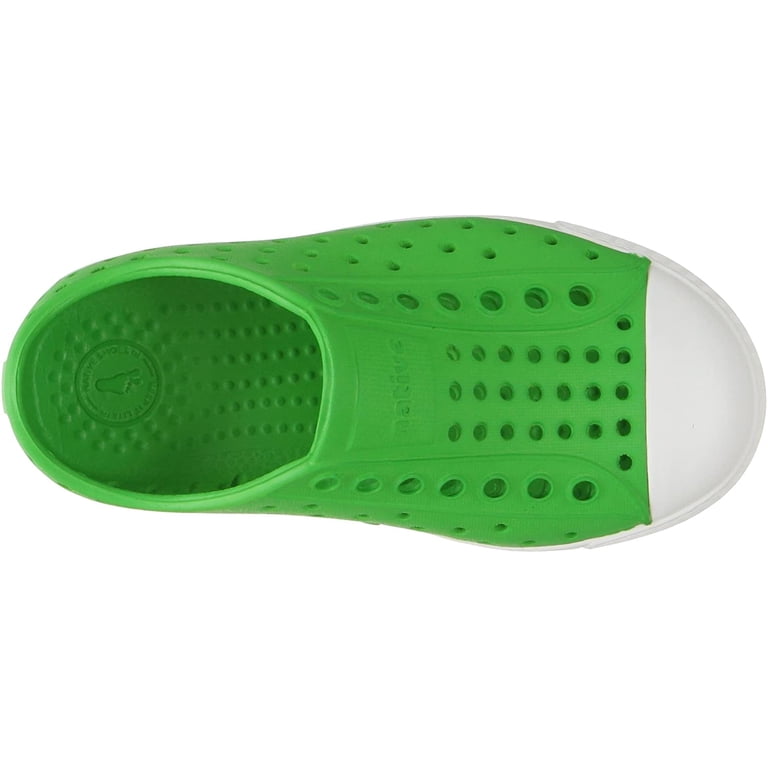 Native Shoes Jefferson Slip-On Sneakers For Kids – Vegan, Odor-Resistant, Lightweight (Utili Green/Shell White)