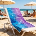 thumbnail image 3 of Tropical Beach Towel with Storage Bag 55x30 Inches, Drawstring Integrated Portable Beach Blanket for Swimming Vacation Camping Travel, Beach Accessory, 3 of 6