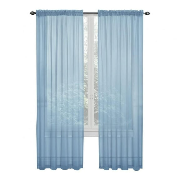 Window Blue Sheer Curtains 1 Panel Sheer Blue Curtains Clear Curtains Basic Rod Pocket Panel for Bedroom Children Living Room Yard Kitchen (39.4"W x 78.8"L)
