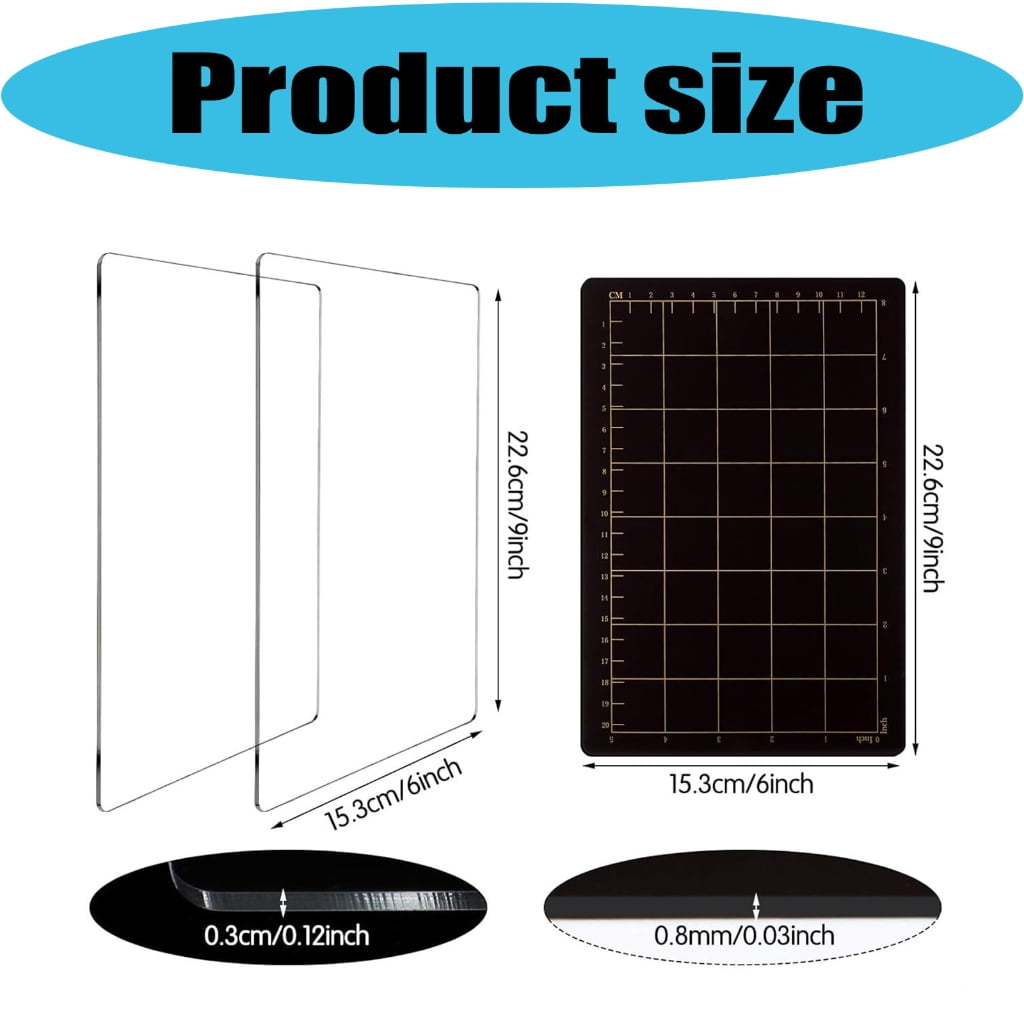 Miiottaa Clear Acrylic Cutting Mat with Magnetic Sheet For Scrapbooking Card Making
