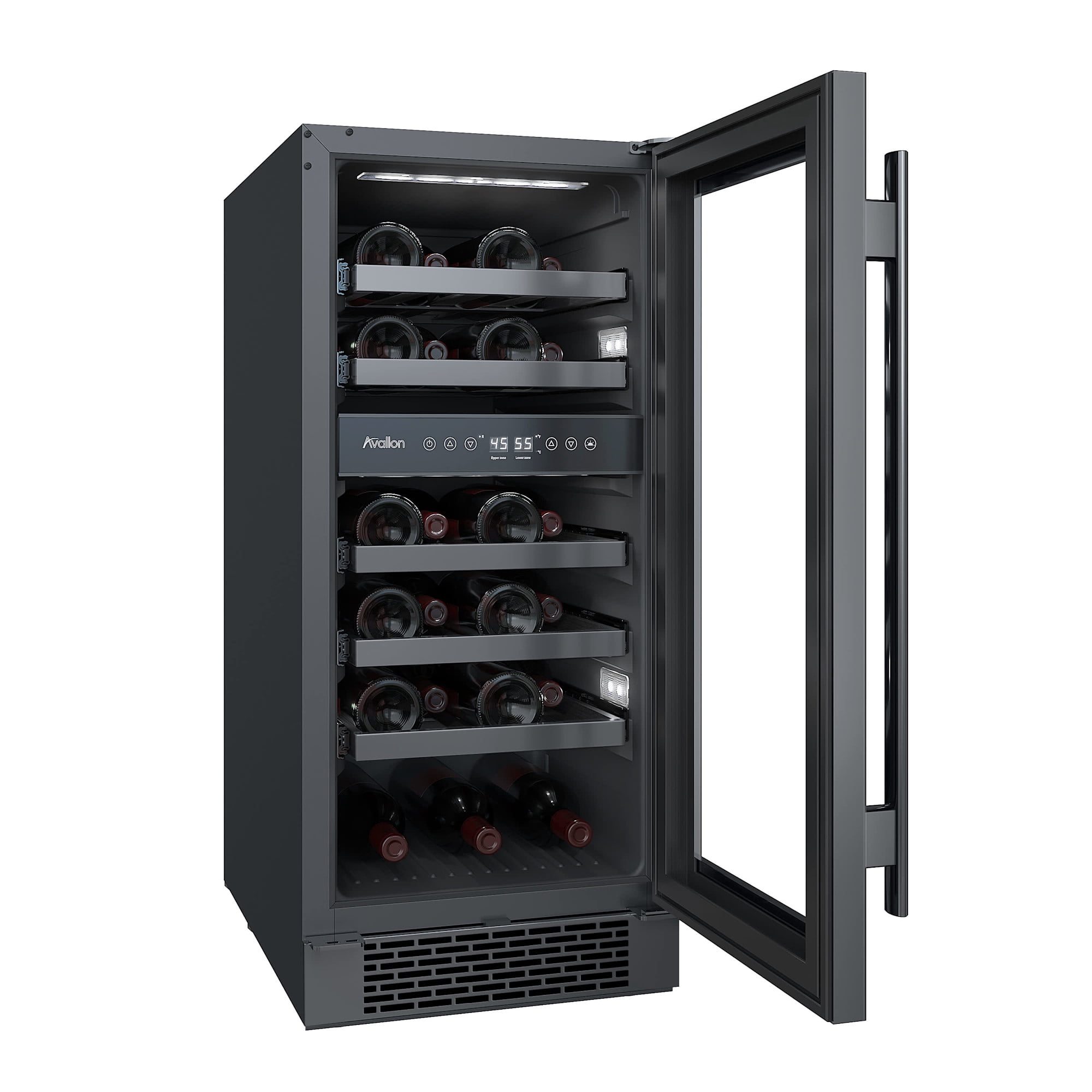 Avallon Awc152dzrh 15" Wide 23 Bottle Capacity Dual Zone Wine Cooler - Stainless Steel