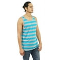 thumbnail image 2 of YAGO Men's Casual Striped Tank Top Shirt for Indoor & Outdoor(Aqua/Gray,SS45G) (M), 2 of 3