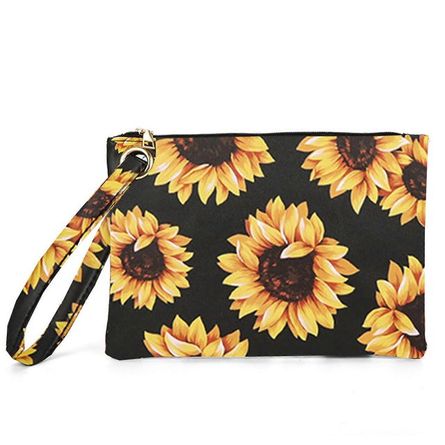 Pochettes Imprimées Mode Femmes Sac à Main pour Soirée Sac Cosmétique Grand Tournesol