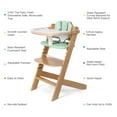 thumbnail image 5 of Cowiewie Wooden High Chair with 3 Tray, Toddler Feeding High Chair, 8 Height Adjustments, Green Cushion, 5 of 8