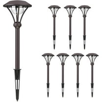 GOODSMANN 8 Pack Low Voltage Pathway Lights Landscape Lighting 1 Watt LED Flood Lights with Metal Stake and Connector 60 Lumens 9920-2104-08