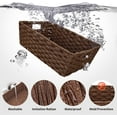 thumbnail image 4 of Large Wicker Storage Basket, Metal Frame, Set of 2, Washable Waterproof, 15" x 10.3" x 5.2", Brown Color, Woven Basket for Pantry, Toilet, Bathroom, Bedroom, Patio, 4 of 6