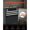 thumbnail image 6 of Metal Tool Box, 20.5-inch, Portable Metal Tool Box with 3 Drawers, Small Tool Chest with EVA Liners, Ball Bearing Slide Drawers Locking & Powder Coated Finish, Multi-Function Tool Organizer, 6 of 25