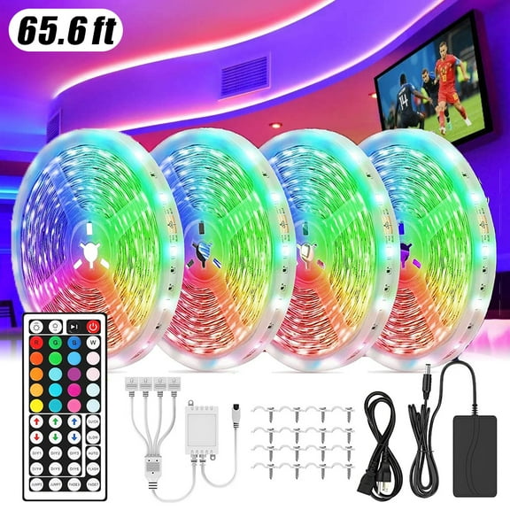 65.6ft Led Strip Lights,Led Lights Color Changing RGB Led Light Strips LED Strips with Remote Led Lights for Bedroom Kitchen Home Holiday Decoration