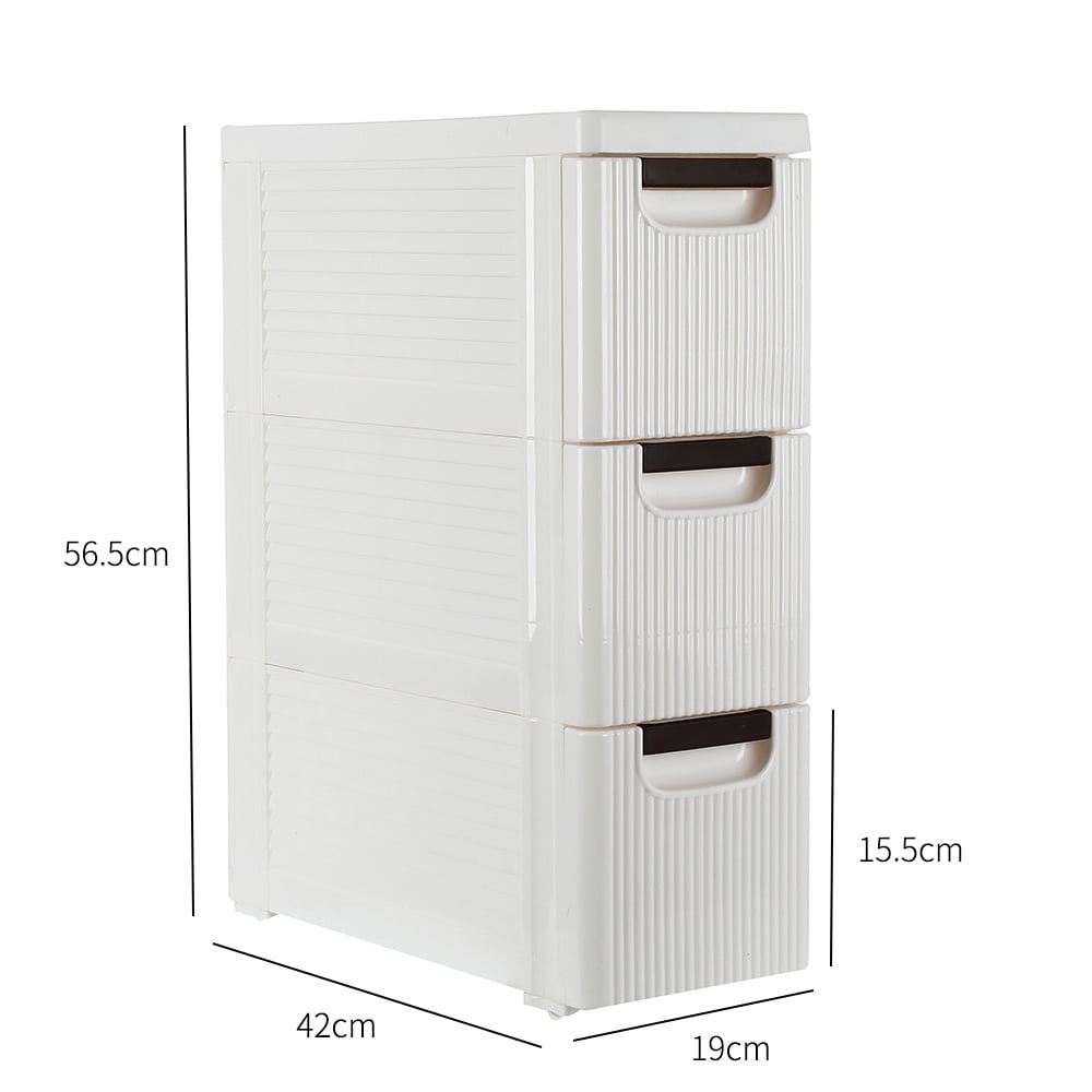 UWR-Nite Dresser Storage Drawer Units Narrow Rolling Storage Cabinet  Plastic 5-Drawer Storage Cart on Wheels, Standing Shelf Units for Bathroom