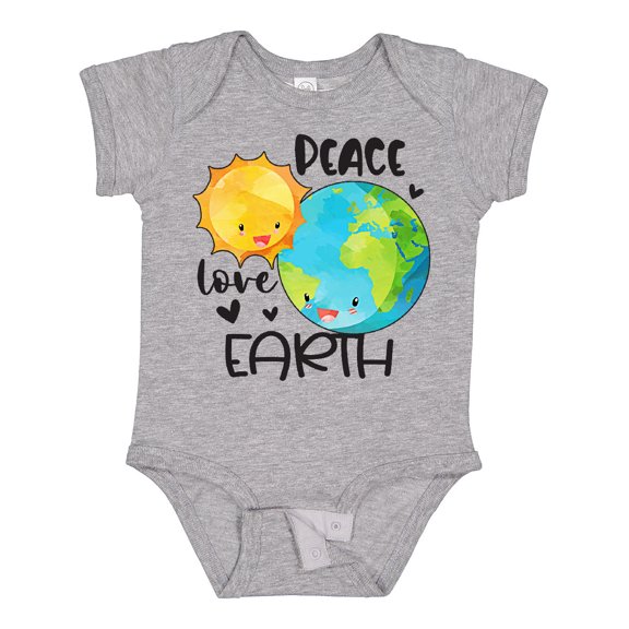 Inktastic Earth Day Peace Love Earth Boys or Girls Baby Bodysuit