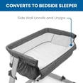thumbnail image 5 of Delta Children Simmons Kids Dream Moisés junto a la cama con pared lateral con cremallera - Cómoda cama para bebé con malla transpirable y alturas ajustables - Cuna portátil liviana, gris, 5 of 5