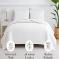 thumbnail image 5 of DBOZE Oversized Queen 3 Piece Lightweight Quilt Set Soft Cotton Blend Bedspread with Diamond Embroidery White, 5 of 7