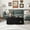 Black, variant on Pusnapku 39" Coffee Table, Farmhouse Rustic Center Table with Holes and Anti-Collision Corners, Wooden Rectangle Accent Table, for Living Room