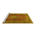 thumbnail image 2 of Ahgly Company Machine Washable Indoor Round Medallion Yellow Traditional Area Rugs, 7' Round, 2 of 4
