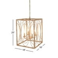 thumbnail image 6 of Decmode - Rustic 25 x 18 inch cuboid gold iron chandelier, 6 of 6