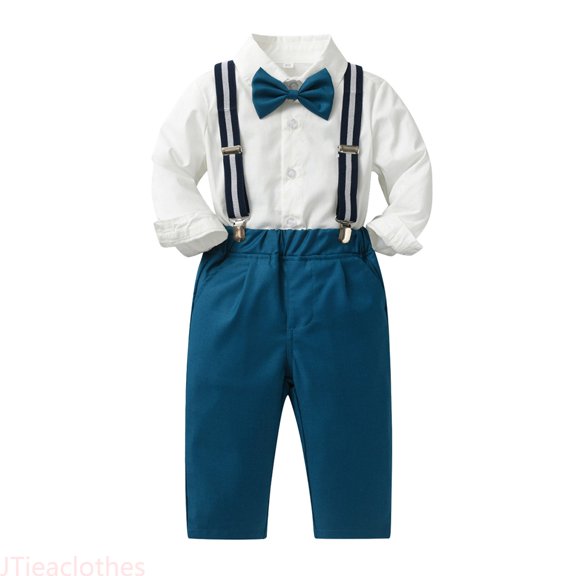 JTieaclothes Toddler Boys Long Sleeve Shirt Tops Pants With Tie Child Kids Outfits Party Dress,Boys Outfit Sets Sizes 18-24 Months