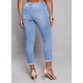 thumbnail image 3 of Womens WAX High Waist Rolled Cuff Denim Jeans, 3 of 3
