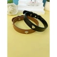 thumbnail image 4 of 1pc Black Leather Pet Collar With Metal Footprint Decoration, For Small & Medium Dogs And Cats, 4 of 5