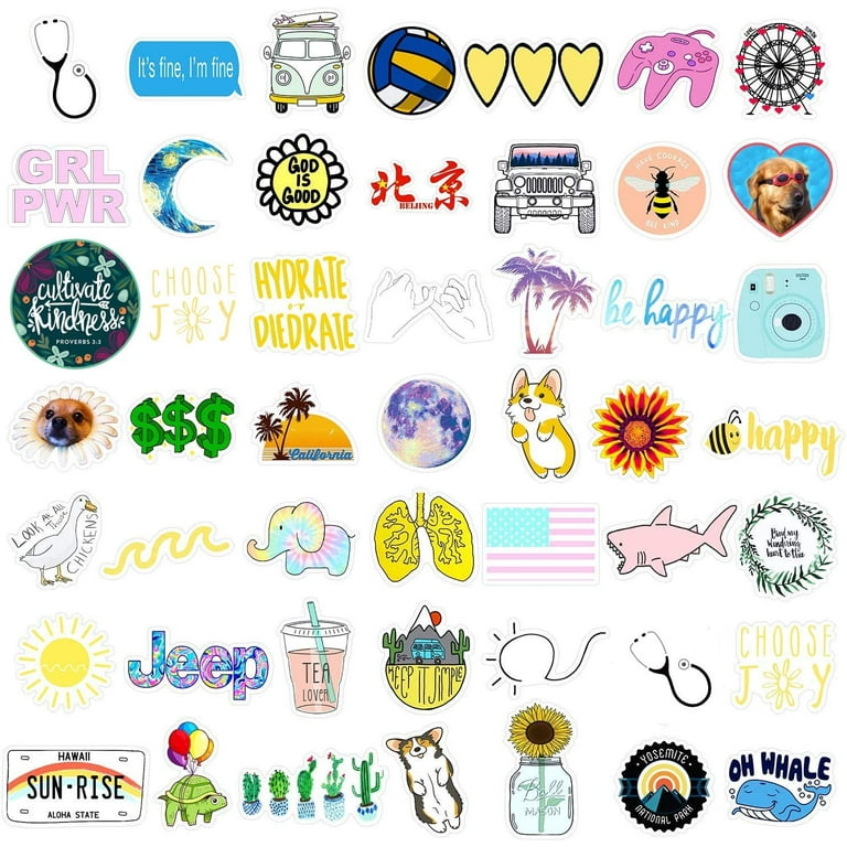 Sheet of Mini Stickers -Yellow Stickers Aesthetic - SMALL miniature 1 –  Big Moods