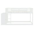 thumbnail image 3 of Bellemave Twin Over Twin Bunk Bed with Storage, Wood Low Bunk Bed with 4 Drawers and 3 Shelves, Twin Floor Bunk Bed Frame for Teens  Adults- White, 3 of 8