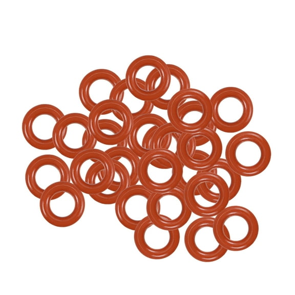 Uxcell Silicone O-Rings 6.5mm OD, 3.5mm Inner Diameter, 1.5mm Width, Seal Gasket Red 30pcs