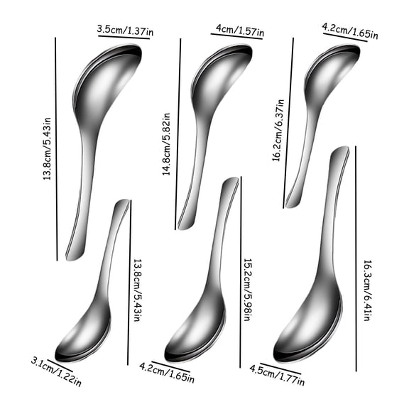 Thick heavy weight high grade stainless soup spoons dining