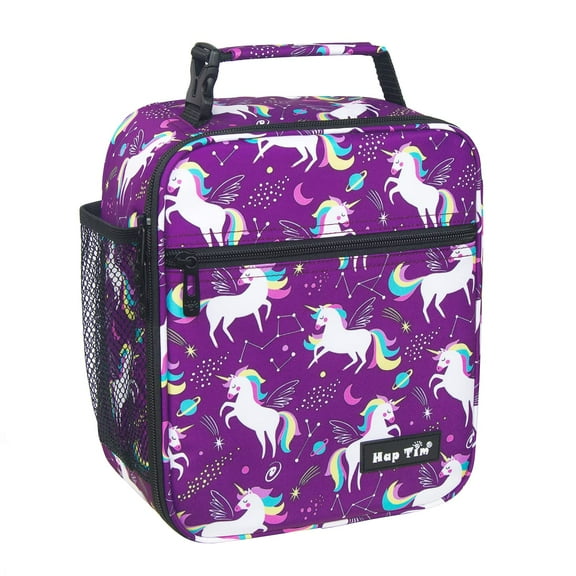 Hap Tim Lunch Box for Girls Insulated ,Reusable Lunch Bag for Kids, Spacious Lunchbox , Purple Unicorn(18654-PP)