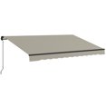 thumbnail image 1 of Outsunny Auvent Rétractable de Patio 13 Pieds x 10 Pieds Abri Pare-Soleil, Gris Pâle, 1 of 10