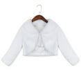 thumbnail image 3 of Kaerm Girls Faux Fur Long Sleeve Winter Coat Wedding Bridal Party Dress Jacket White 8-9, 3 of 9