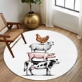 thumbnail image 2 of Round Rugs 6 Ft, Farm Animals Non Slip Area Rugs for Kitchen Bedroom Entryway, Watercolor Farmhouse Cow Pig Chickens Sheeps Washable Carpet Runner Rug Floor Mats for Bedroom Home Decor, 2 of 8