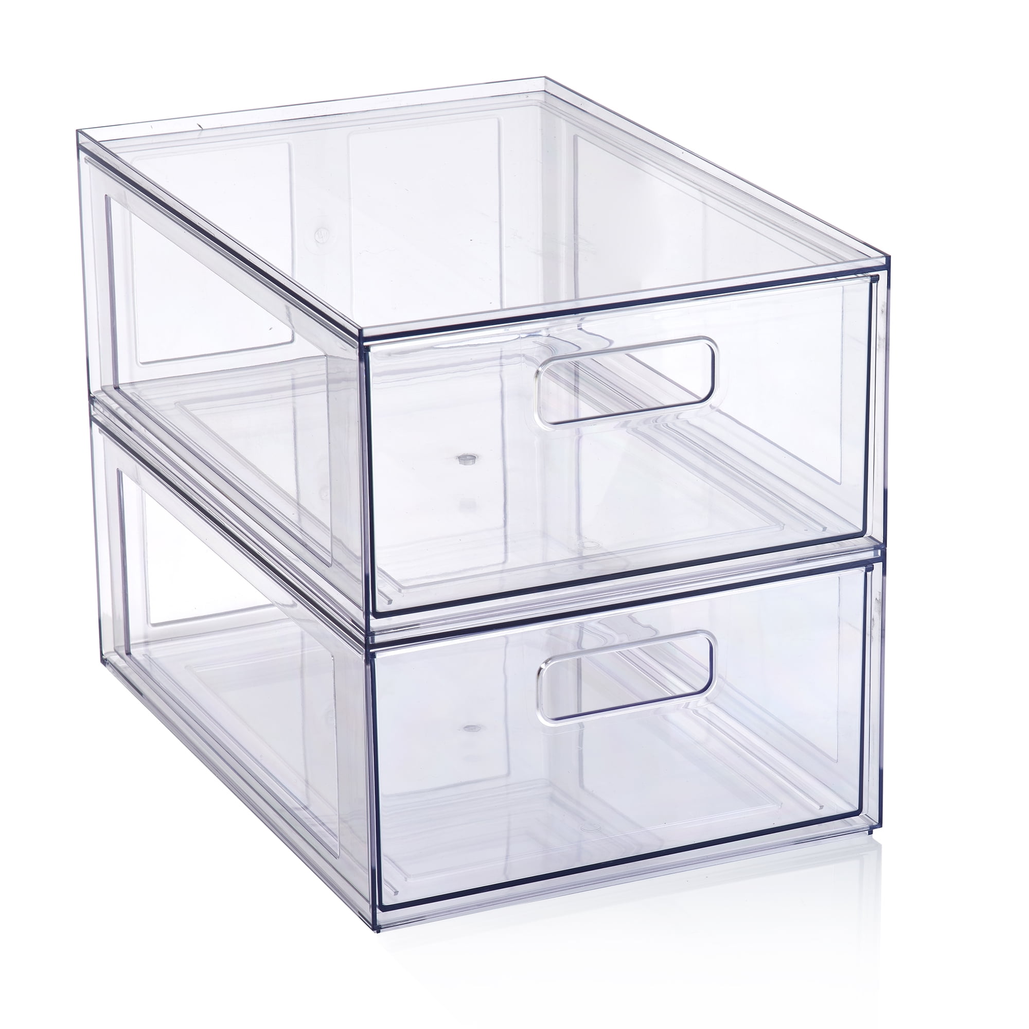 Mainstays Clear Glossy Plastic Pull-Out Closet Drawer Medium Size, Adult Size, dimension:14" L x 9.8" W x 5.5" H