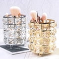 thumbnail image 2 of 1 Pack Crystal Makeup Brush Holder Multifunctional Eyebrow Pencil Eyeliner Makeup Container Office Supplies Storage Container Exquisite Practical Beauty Makeup Tools Storage Box, 2 of 5