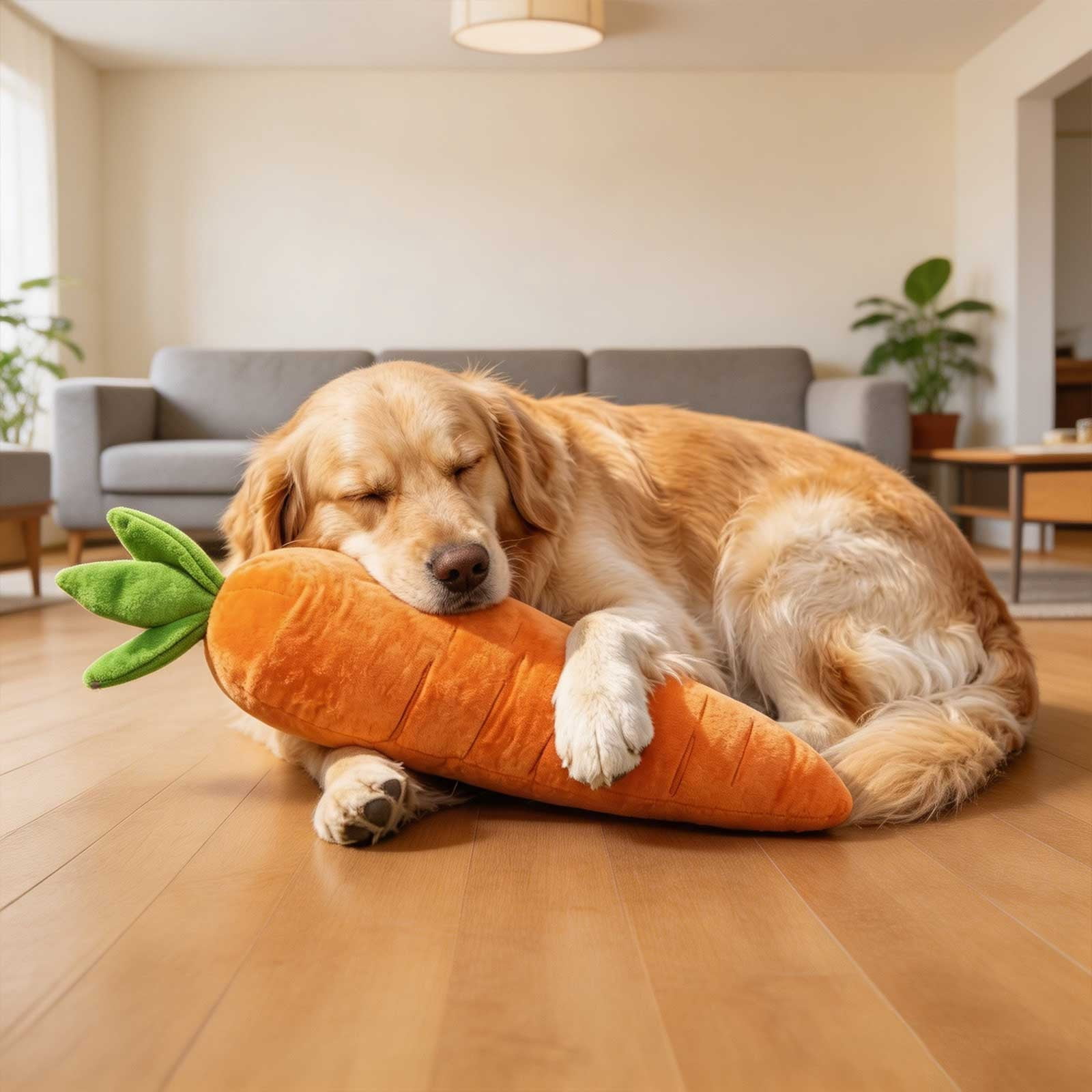 Carrot Dog Toy,Giant Carrot Dog Toy,Giant Carrot Dog Toy with Squeaker-100% Polyester Soft Plush Chew Toy for Small & Medium Dogs, Durable Design for Teething Puppies