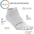 thumbnail image 3 of FUN TOES 3 Pairs Men's Cotton Toe Socks - Breathable Mesh, Barefoot Running, Shoe Size 6-10, 3 of 5