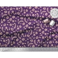 thumbnail image 2 of Soimoi Purple Rayon Fabric Seal Leaves & Periwinkle Floral Printed Craft Fabric by the Yard 56 Inch Wide, 2 of 3