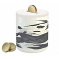 thumbnail image 1 of Panda Piggy Bank, Giant Panda Bear Sitting in Zoo Traditional Chinese Painting Monochrome Picture, Ceramic Coin Bank Money Box for Cash Saving, 3.6" X 3.2", Cadet Blue White, by Ambesonne, 1 of 4