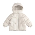 thumbnail image 2 of Lutiedan Hooded Puffer Jacket for Girls Zip Up Quilted Warm Outerwear Casual Long Sleeve Winter Coat with Pockets Size 1-10, 2 of 7