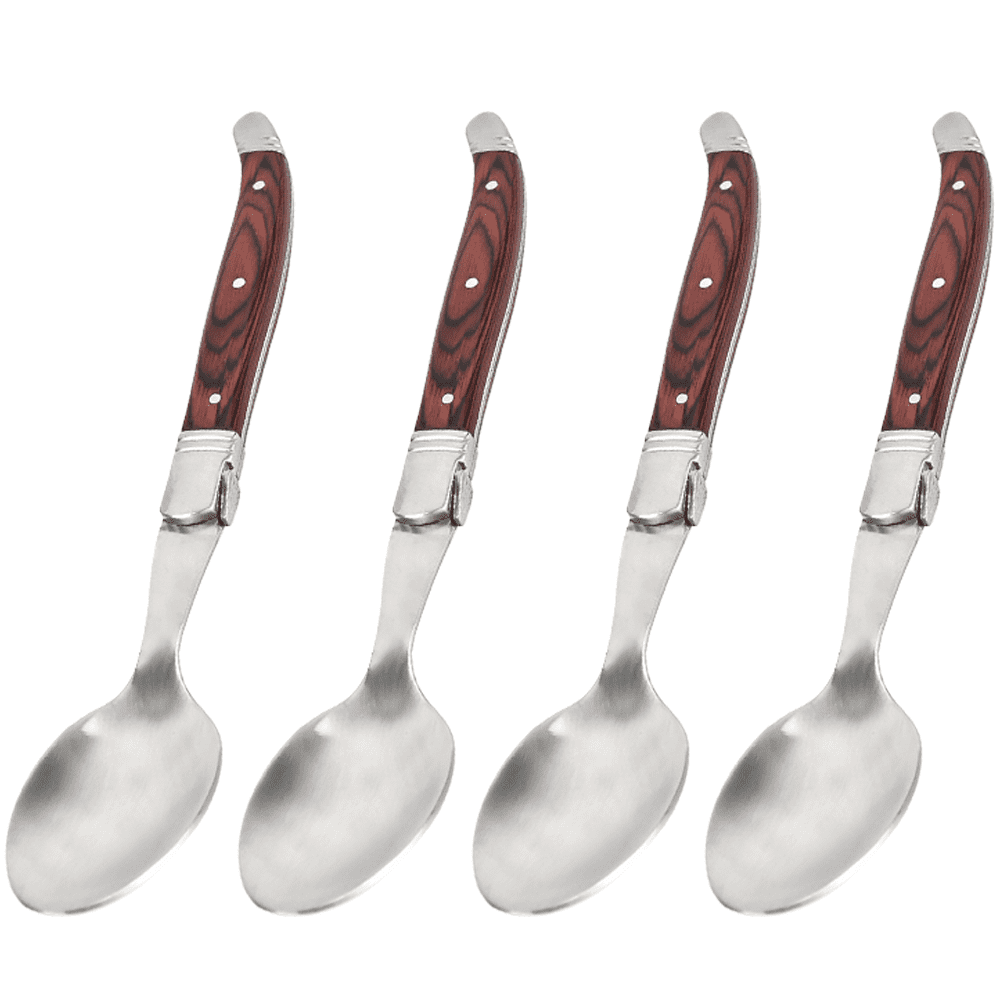 Steak Knives Set of 4,Black And Triple Rivet Fine-Edge Stainless Steel Sharp Blade Flatware Steak Knife Set,For Restaurant Tableware Kitchen Camping, Dishwasher Safe