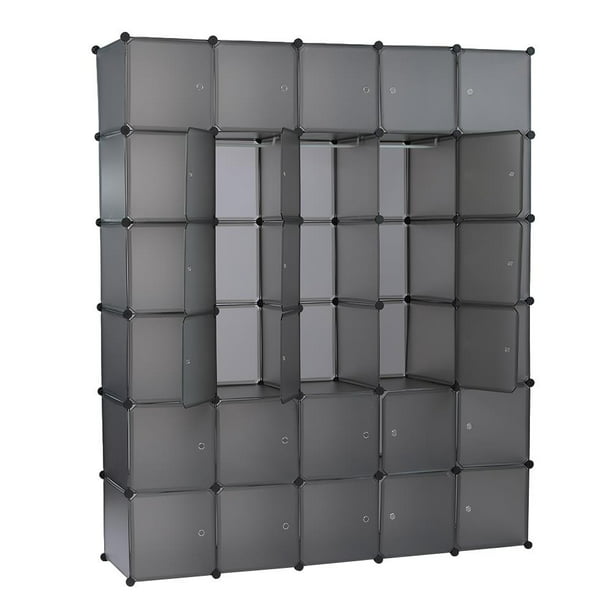Zimtown Cube Storage Organizer 30-Cube Plastic Closet Cabinet Units ...
